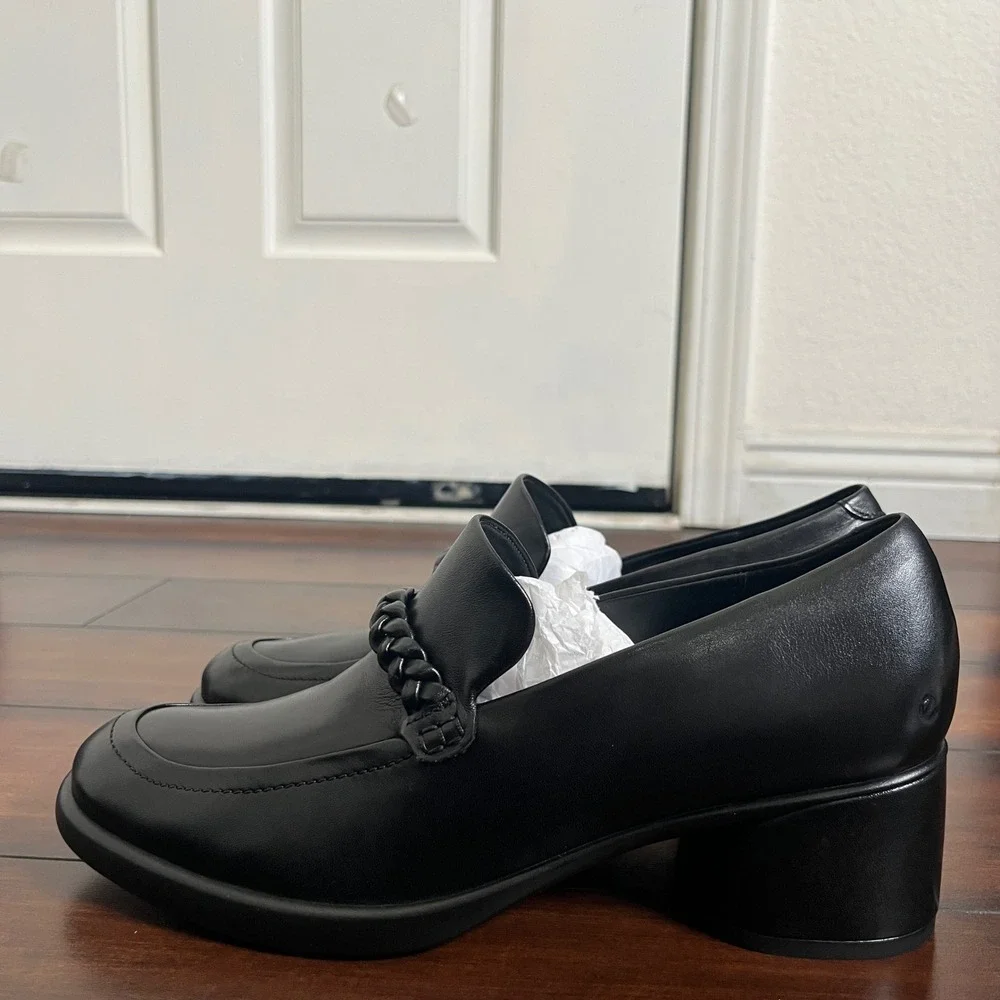 New‎ Ecco Sculpted Lx 35 Women's Leather Block-Heeled Loafer size EU 41/10-10.5